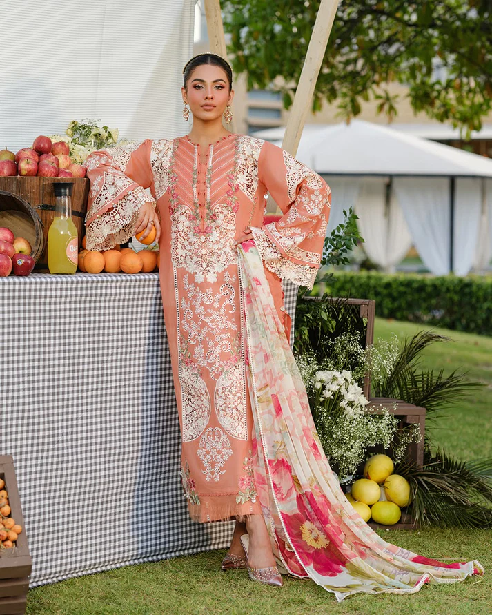 3 Piece Chickenkari Embroidered Lawn Suit UR22