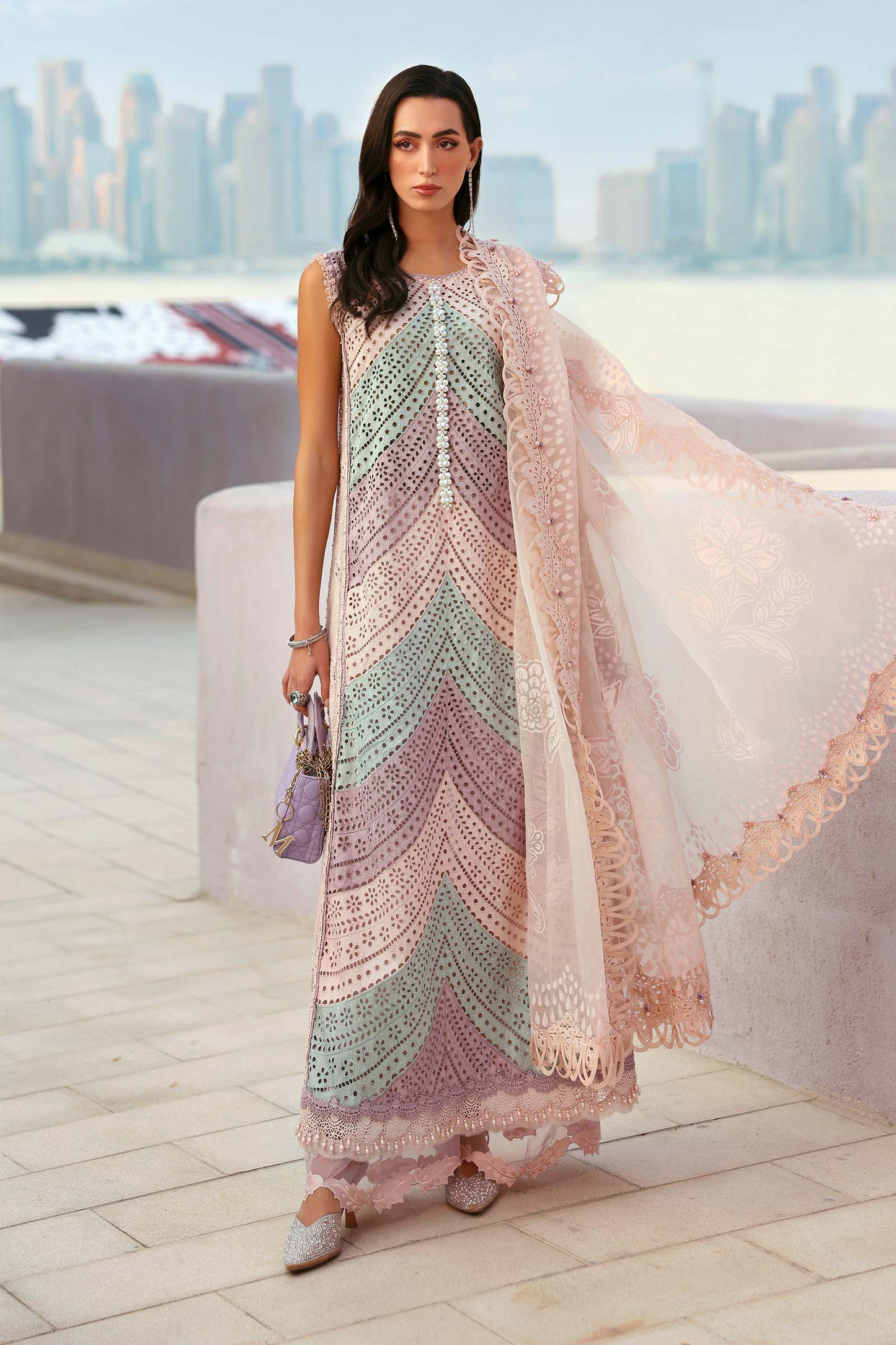 3 Piece Chickenkari Embroidered Lawn Suit UR14