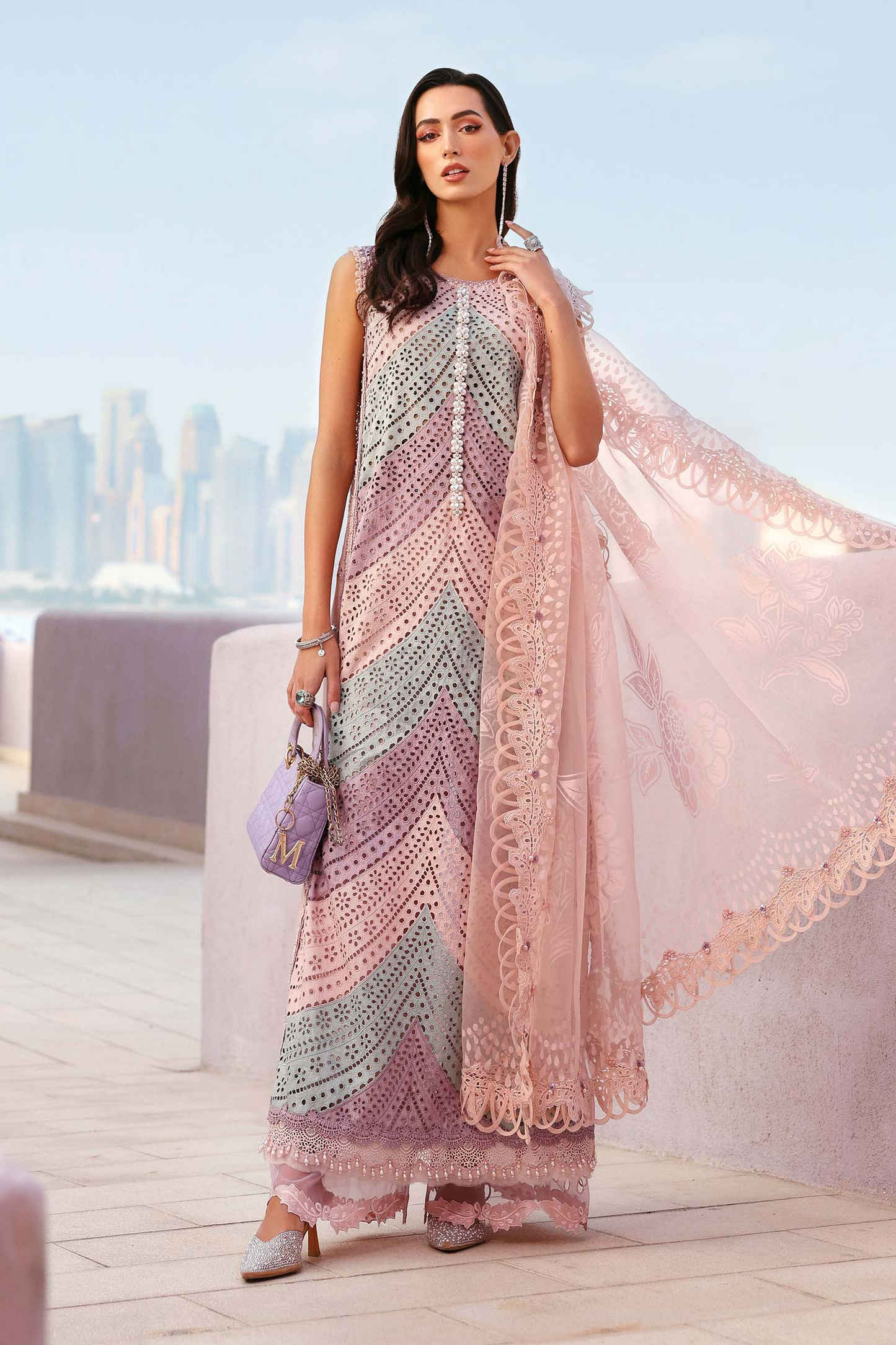 3 Piece Chickenkari Embroidered Lawn Suit UR14