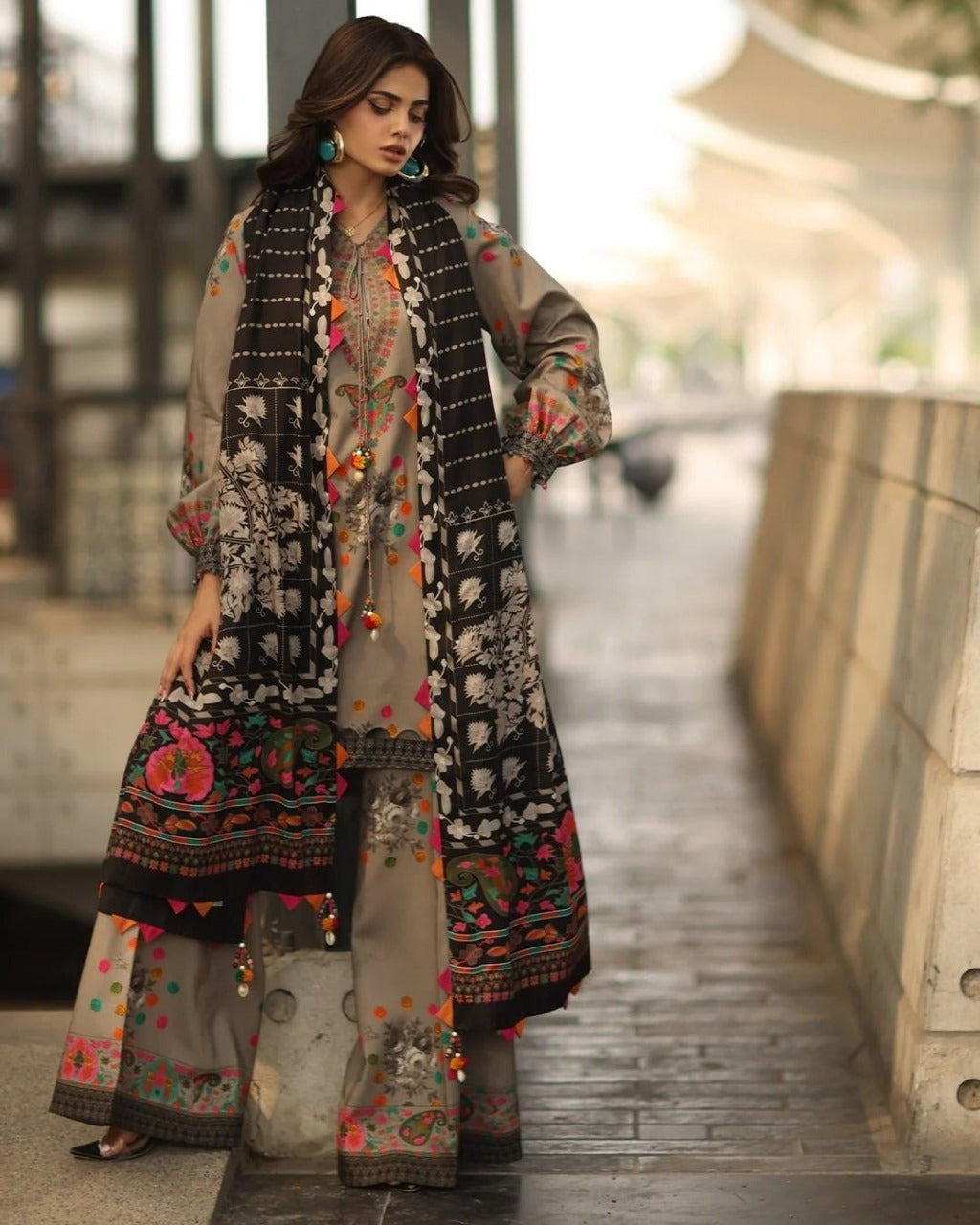 Charizma Printed Lawn 3 Piece Suit with Sticky Munar Dupatta WC1254