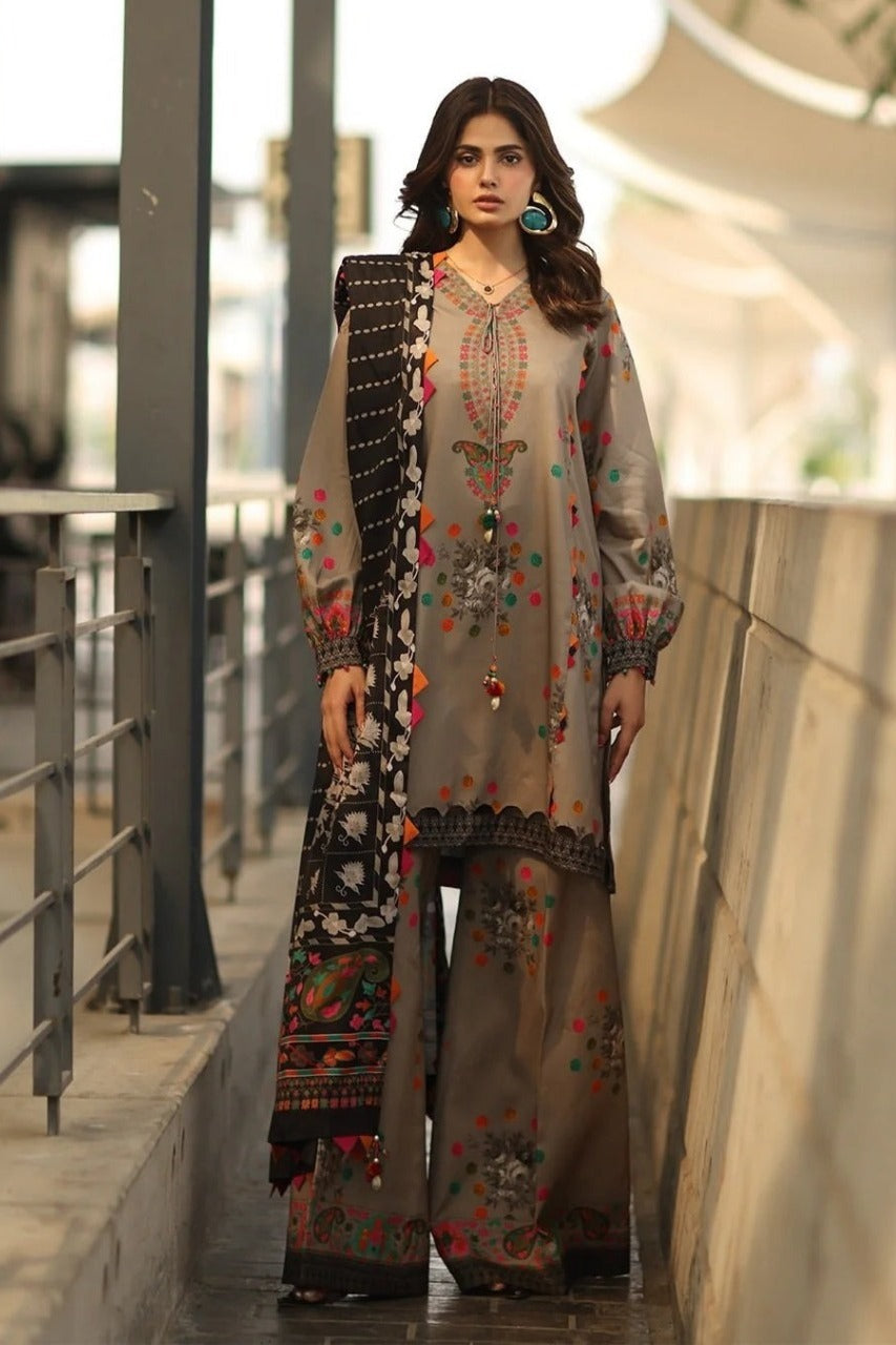 Charizma Printed Lawn 3 Piece Suit with Sticky Munar Dupatta WC1254