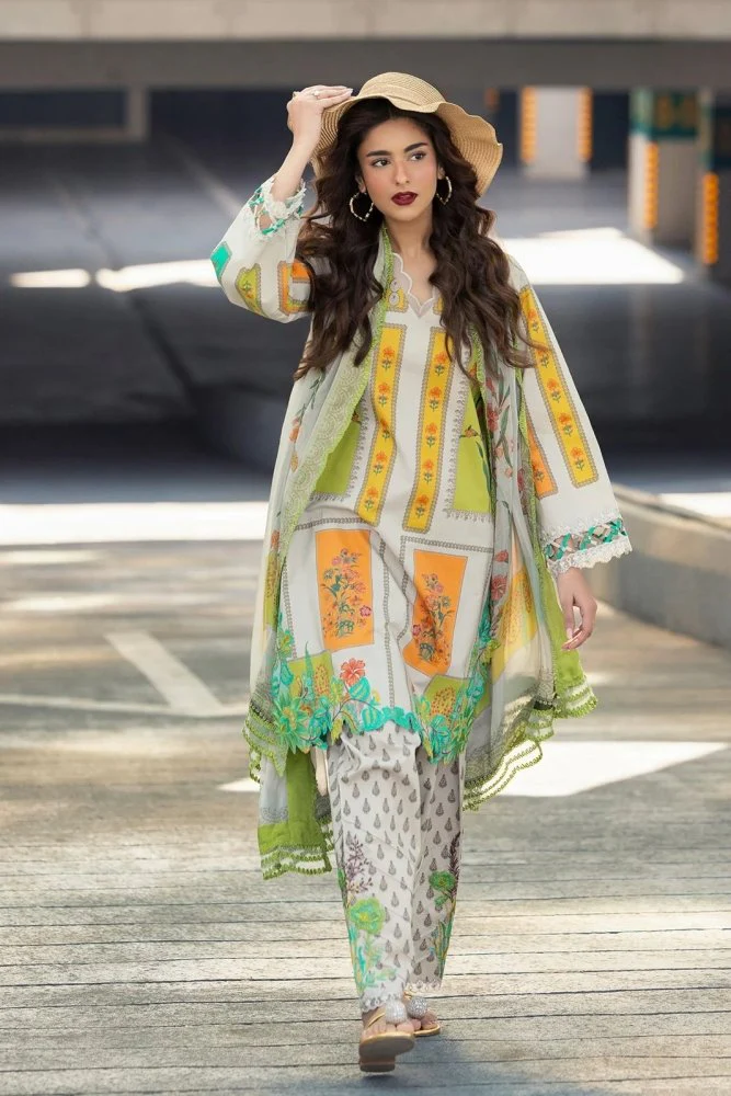 Charizma Printed Lawn 3 Piece Suit with Sticky Munar Dupatta WC1284