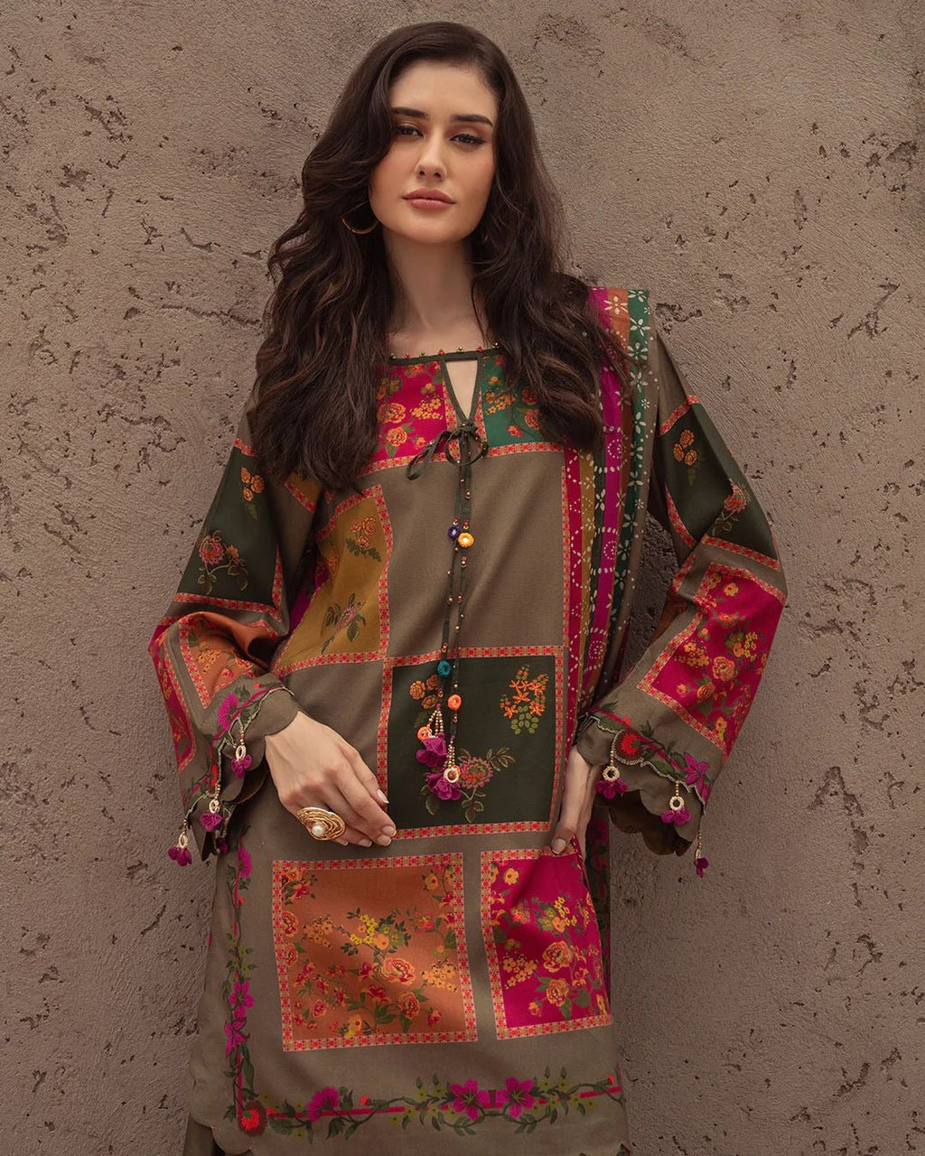 Charizma 3 Piece Lawn Digital Printed Dress with Sticky Munar Dupata WC1223