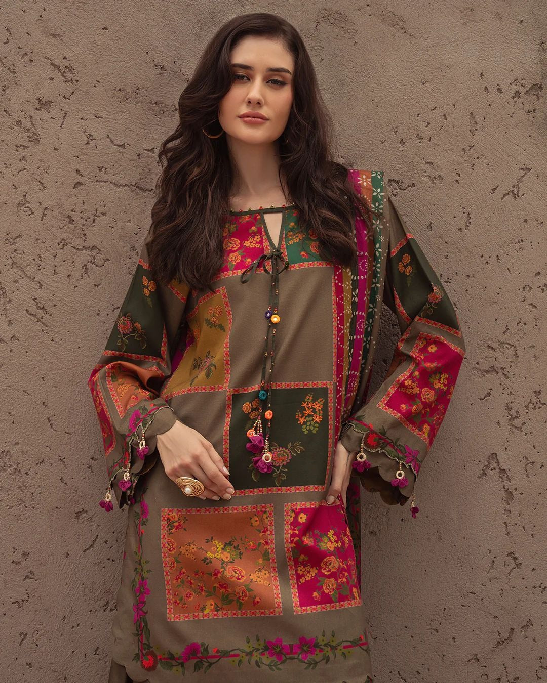 Charizma 3 Piece Lawn Digital Printed Dress with Sticky Munar Dupata WC1223