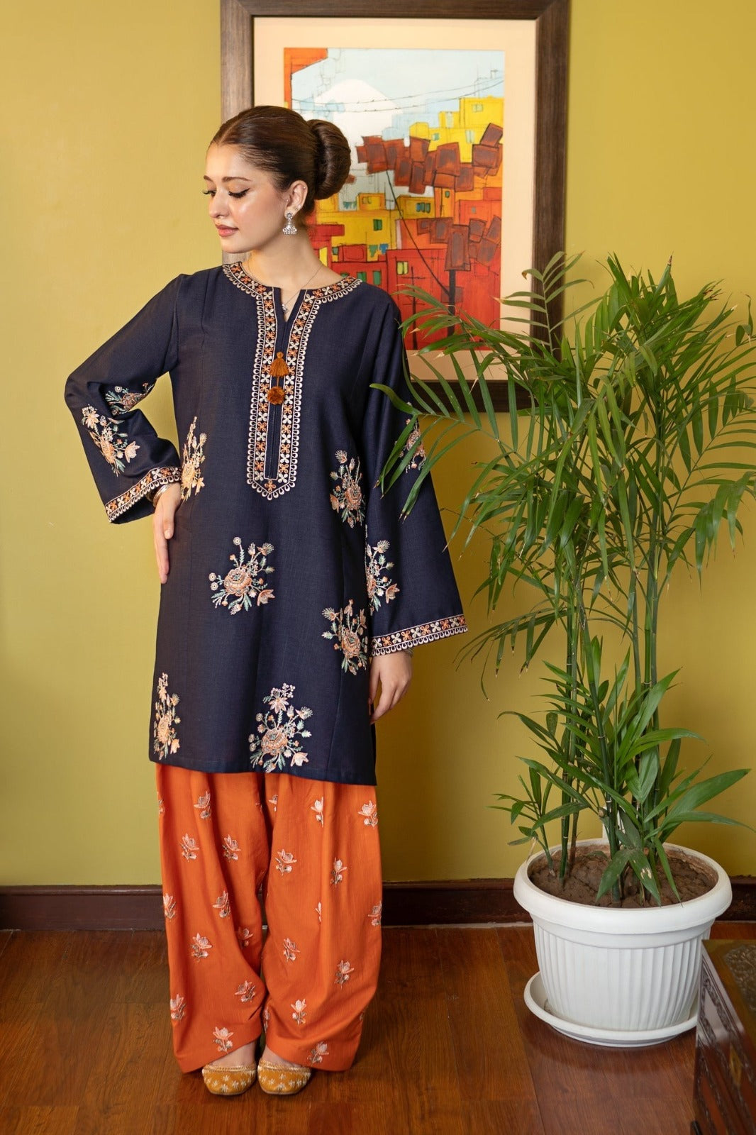 Maria B 2 Piece Luxury Lawn Embroidered dress with Emb Trouser WC1297