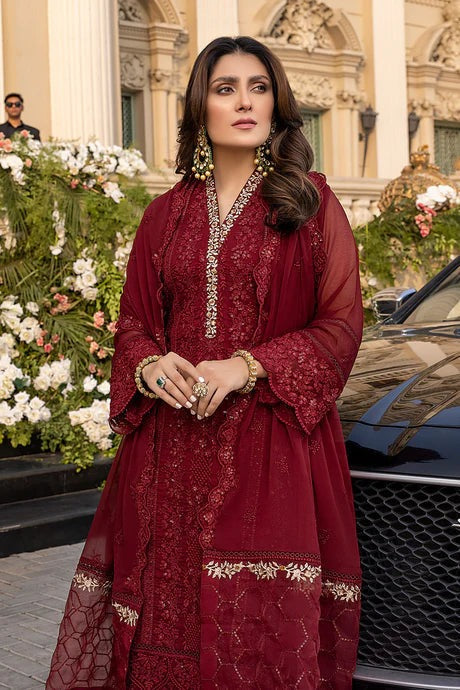 Azure Embroidered Lawn Dress & Heavy Embroidered Chiffon Dupatta 3PC WC733