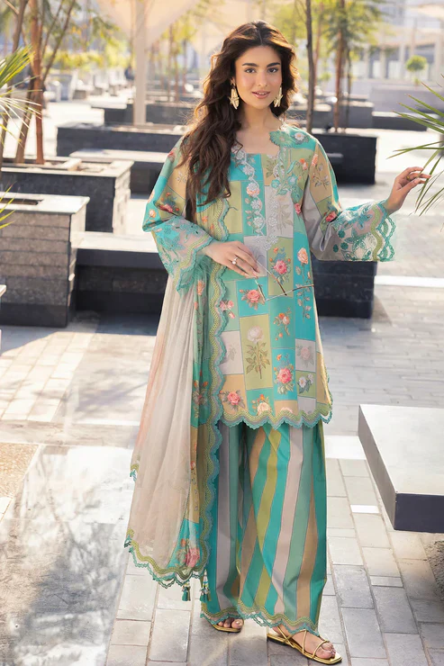 Charizma Printed Lawn 3 Piece Suit with Sticky Munar Dupatta WC1331
