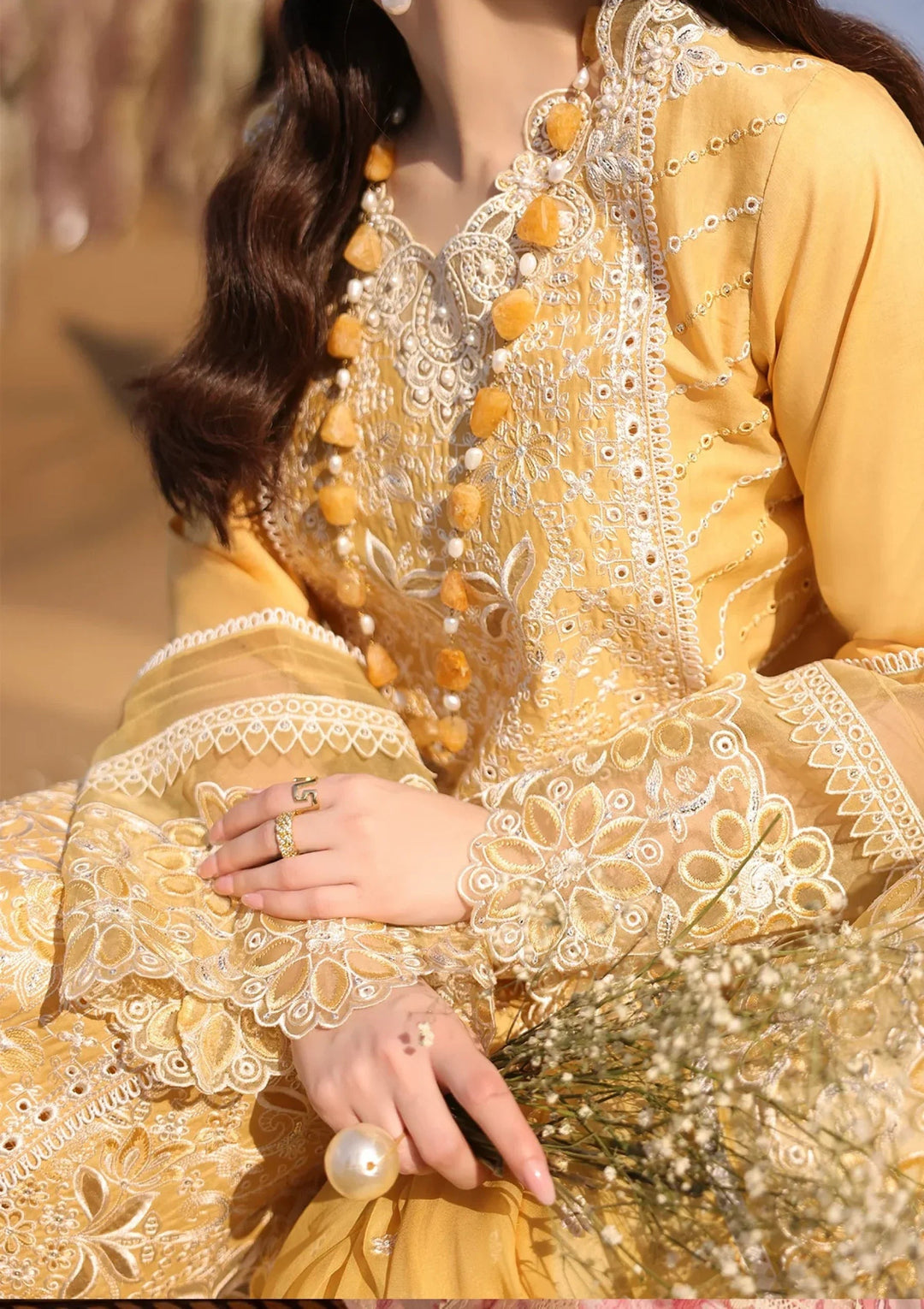 Imrozia Serene 3 Piece Lawn Chikenkari Embroidered Dress with Printed Organza Dupata WC1272