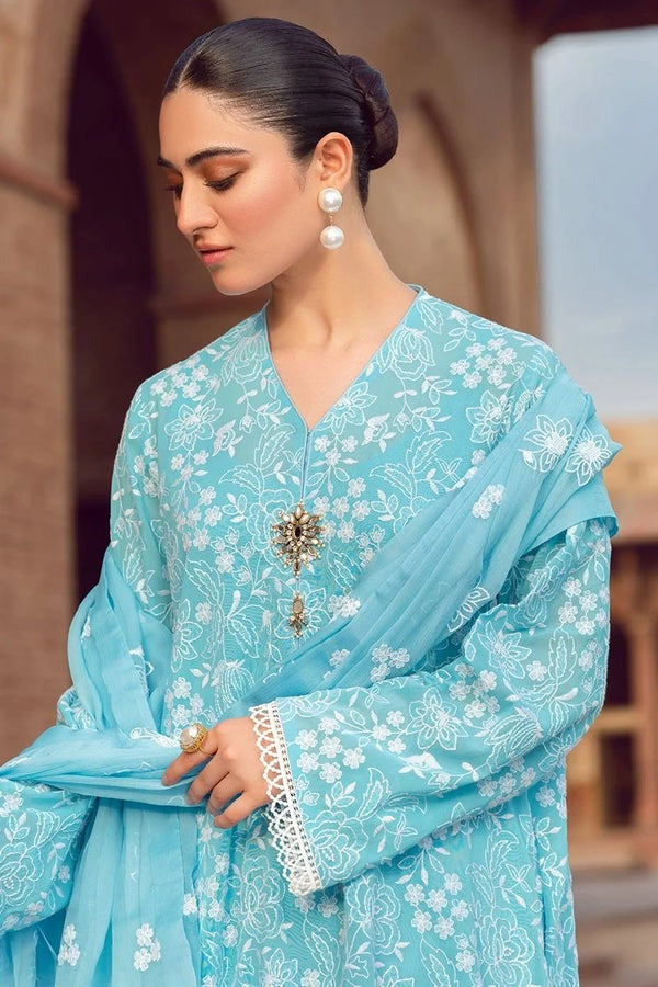 Bareeze Embroidered Shirt and chiffon dupatta lawn dress 3PC WC209
