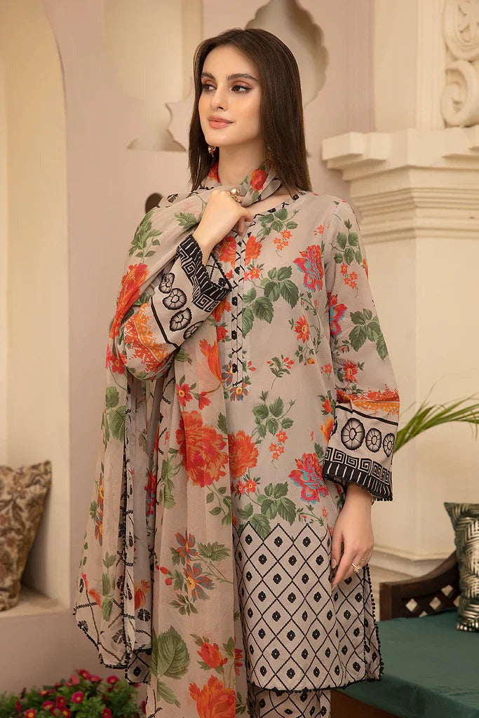 Charizma 3 Piece Digital Printed Lawn Dress with Munar Dupata WC700